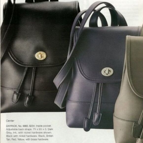 Coach Vintage Black Leather Daypack (Style No. 9960) - Picture 15 of 15